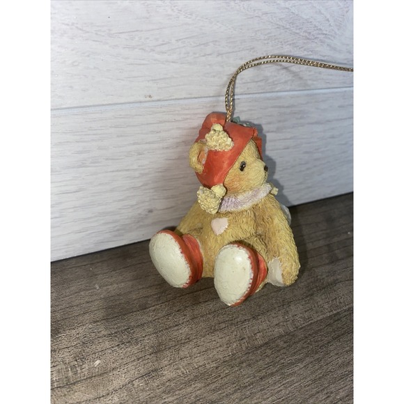 1992 Enesco Cherished Teddies Bear W/ Red Stocking Cap - Picture 2 of 7